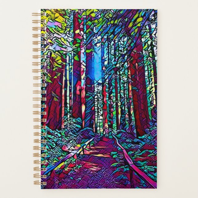Agenda Planner California Redwood Trees (Vidro Estreito) (Frente)