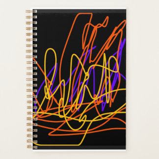Agenda Planner com bela abstrato de neon colorida