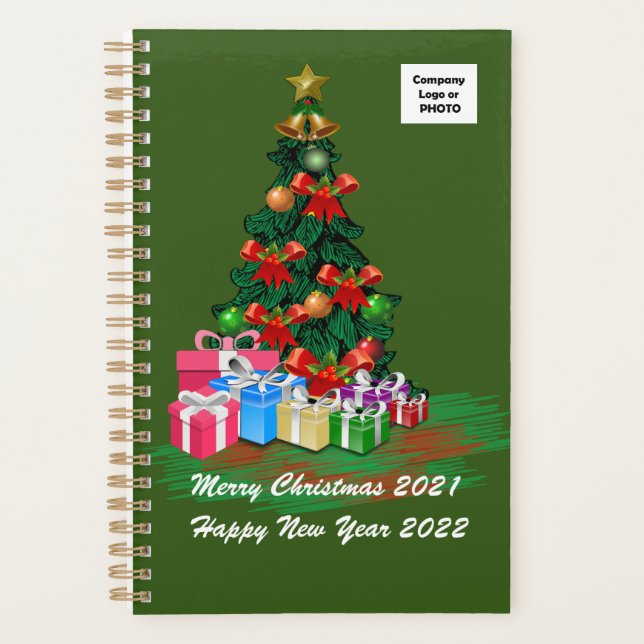 Agenda Planner de Árvore de Natal (Verde) (Frente)