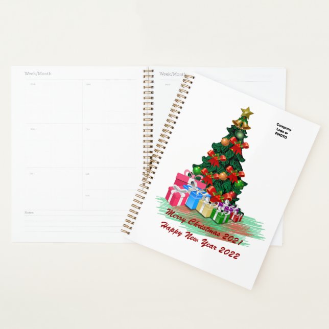 Agenda Planner de Árvore Natal (Branco) (Exibição)