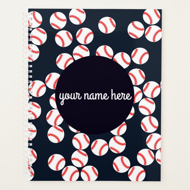 Agenda Planner de Baseball Personalizado e Bonito (Frente)