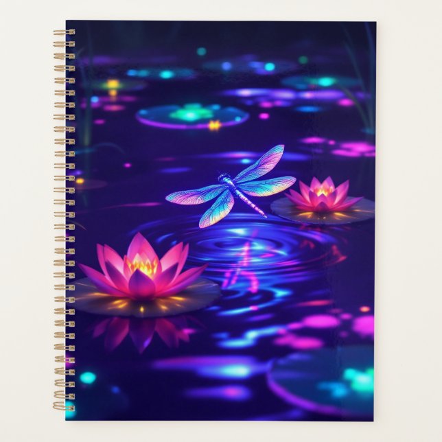 Agenda Planner de Brilho de Dragonfly Encantado | Anual,  (Frente)