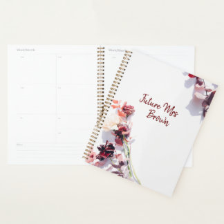 Agenda Planner de casamento branco floral