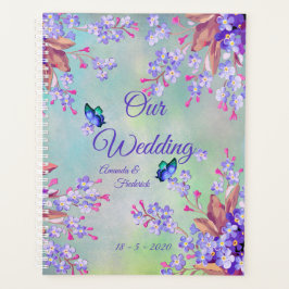 Agenda Planner de Casamento da Flor da Lavanda Lilac