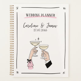Agenda Planner de Casamento de Brinde de Champanhe