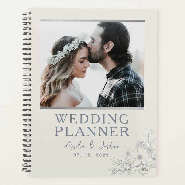Agenda Planner de Casamento de Flores Selvagens (Frente)