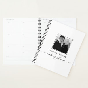 Agenda Planner de Casamento de Fotos em Branco Preto para