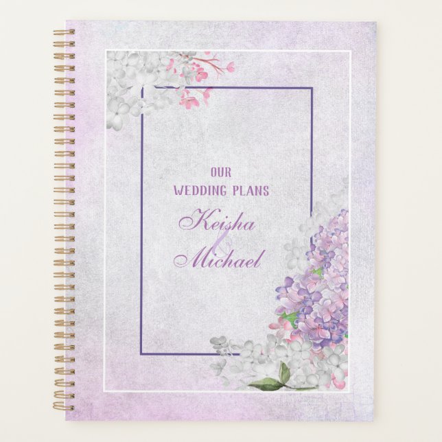 Agenda Planner de Casamento de Sonhos de lavanda (Frente)