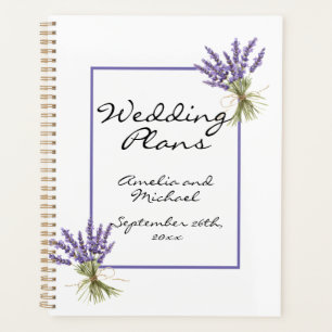 Agenda Planner de Casamento do Jardim do Flor lavanda