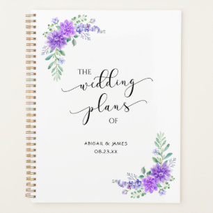 Agenda Planner de Casamento Floral da lavanda Lilac