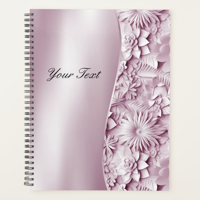 Agenda Planner de Casamento Floral Rosa (Frente)