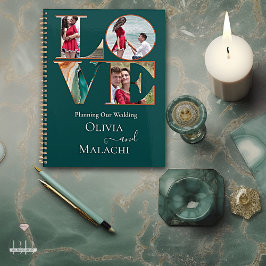 Agenda Planner de Casamento Moderno Abstrato Agate Jade