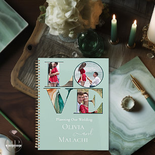 Agenda Planner de Casamento Moderno do Mar Abstrato do Ve