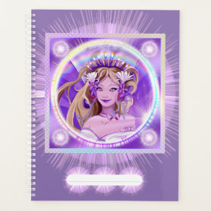 Agenda Planner de fadas de sol roxo