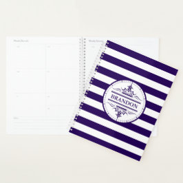 Agenda Planner de faixas azuis do Marinho Náutico do Mono