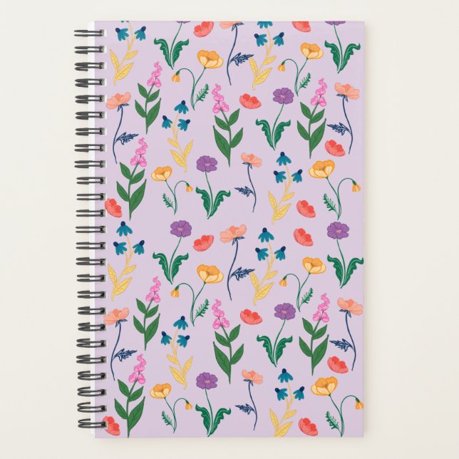 Agenda Planner de flor selvagem na Lavanda (Frente)