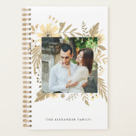 Agenda Planner de Fotografias com Cor do Ouro Elegante Do