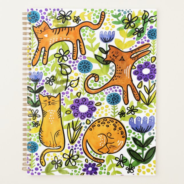 Agenda Planner de Gatos de Jardim (Frente)