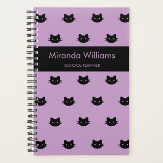 Agenda Planner de Gatos Roxos e Pretos