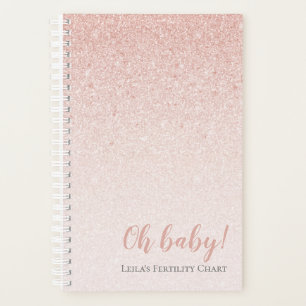 Agenda Planner de Gráfico de Fertilidade Sparkle Dourado