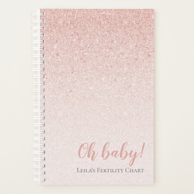 Agenda Planner de Gráfico de Fertilidade Sparkle Dourado  (Frente)