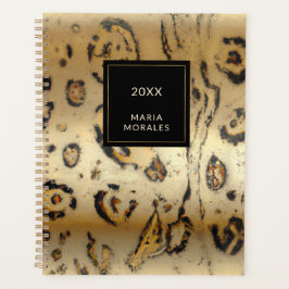 Agenda Planner de impressão do creme suave e do leopardo 