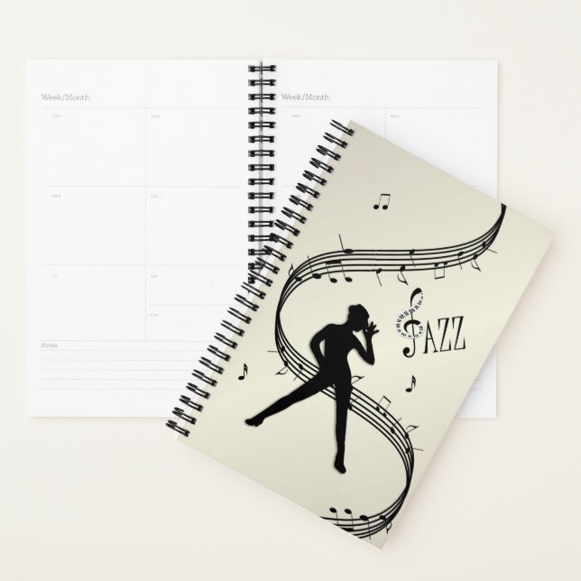 Agenda Planner de Música do Ouro Jazz Dance (Exibição)