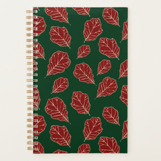 Agenda Planner de Padrão de Folhas de Inverno