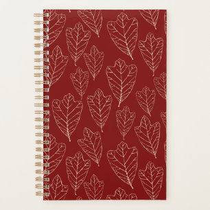 Agenda Planner de Padrão de Folhas de Inverno
