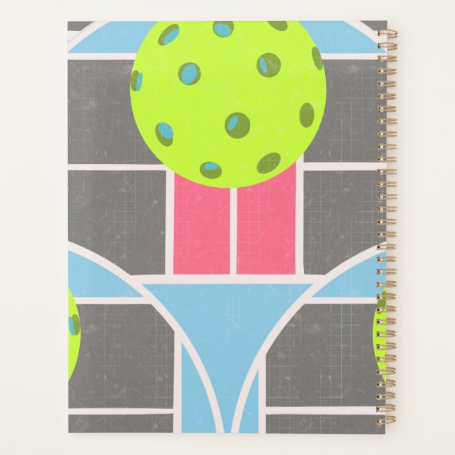 Agenda Planner de Pickleball moderno esculpido (Verso)