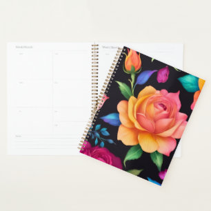 Agenda Planner de Rosa de Padrão Floral