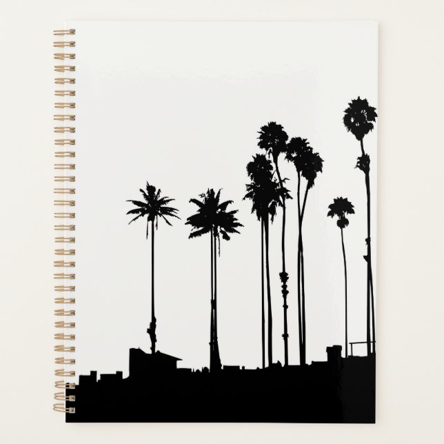 Agenda Planner de silhueta de árvore de palma (Frente)