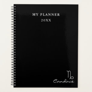 Agenda Planner de Sinal Zodiac do Capricórnio 2022 Preto 