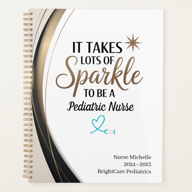 Agenda Planner de Sparkle de Enfermeiro Pediátrico - Pers (Frente)