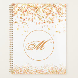 Agenda Planner de Sparkles do Ouro Monograma
