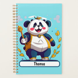 Agenda Planner de Urso de Panda Bonito com Nametag Person
