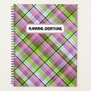 Agenda Planner de Xadrez Verde Roxo