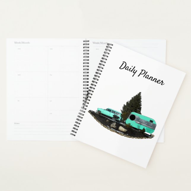 Agenda Planner Diário do Retro Camping Car (Exibição)