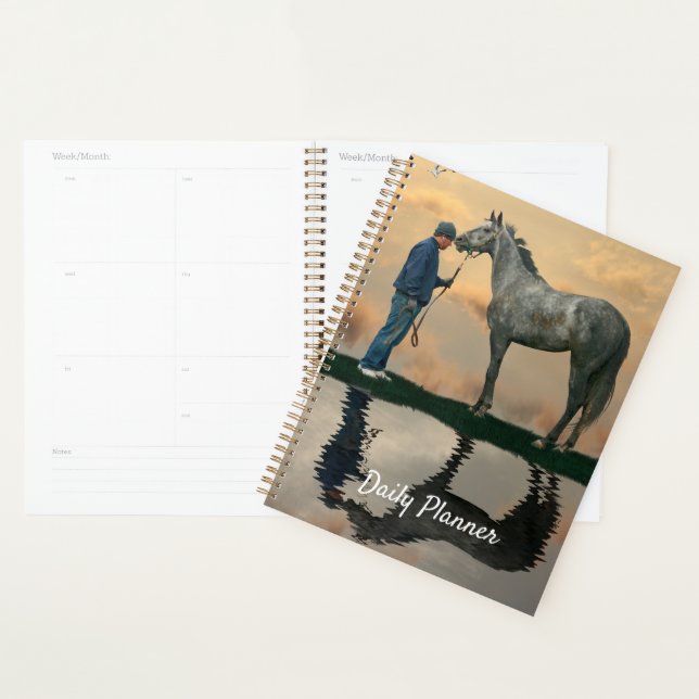 Agenda Planner Diário OTTB E Cavalos De cinza (Exibição)