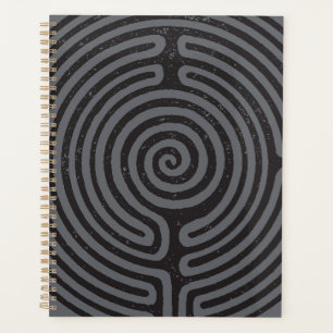 Agenda Planner do Labirinto (Cinzas) no Círculo Negro