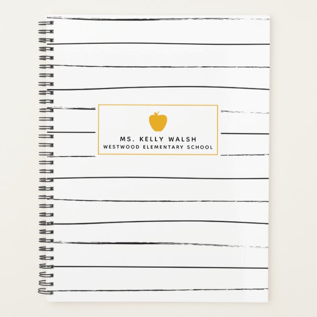 Agenda Planner Dourado de Professores de Apple Strike Ske (Frente)