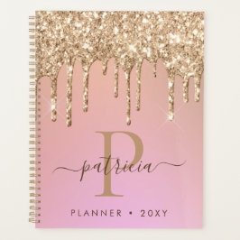 Agenda Planner Elegante de Monogramas de Drives de Glitte