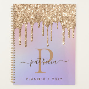 Agenda Planner Elegante de Monogramas de Drives de Glitte