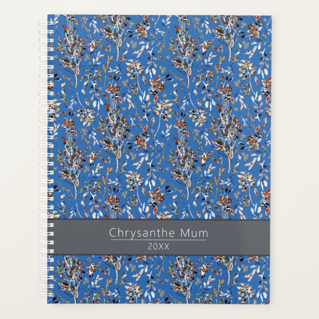 Agenda Planner Elegante Deixa Berries Padrão Botânico (Frente)