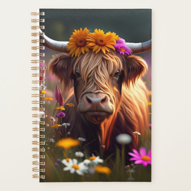 Agenda Planner escocês de vacas do Highland (Frente)