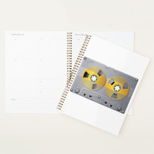 Agenda Planner espiral de fita cassete de áudio