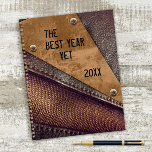 Agenda Planner Faux Leather Metalical Industrial Design