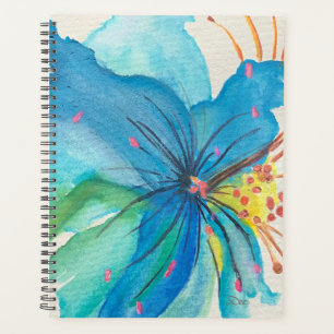 Agenda Planner Floral Abstrato de Joy Azul