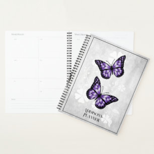 Agenda Planner Floral da Borboleta Roxa