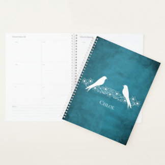 Agenda Planner Floral de Vinha Azul